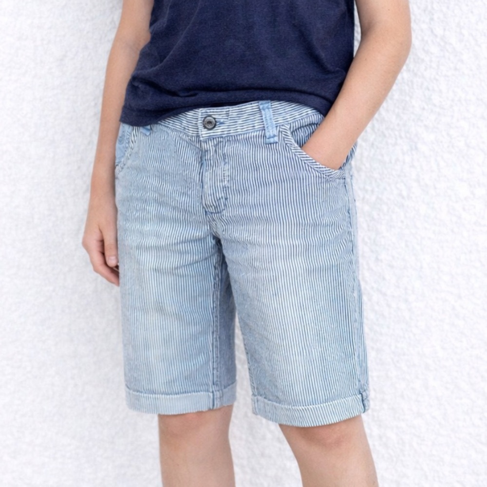 Timberland boys blue pinstripe cotton shorts size 12